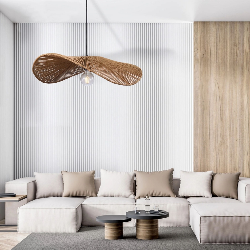 Candeeiro suspenso CAPRI 1xE27/20W/230V diâmetro 60 cm bambu