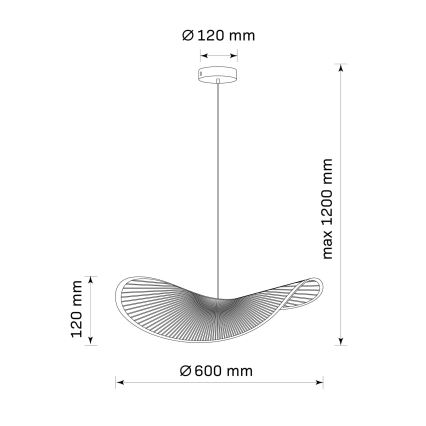 Candeeiro suspenso CAPRI 1xE27/20W/230V diâmetro 60 cm bambu