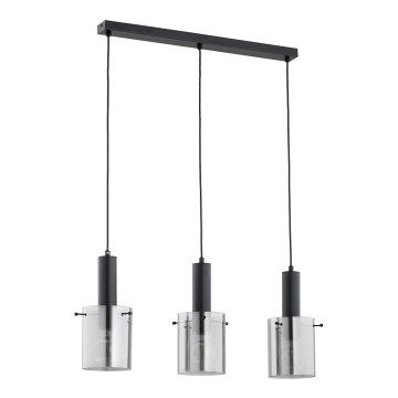 Candeeiro suspenso CELIA 3xE27/60W/230V preto