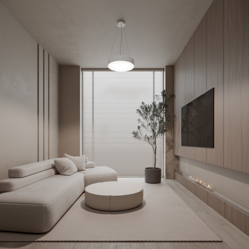 Candeeiro suspenso CLEO 3xE27/24W/230V diâmetro 40 cm branco