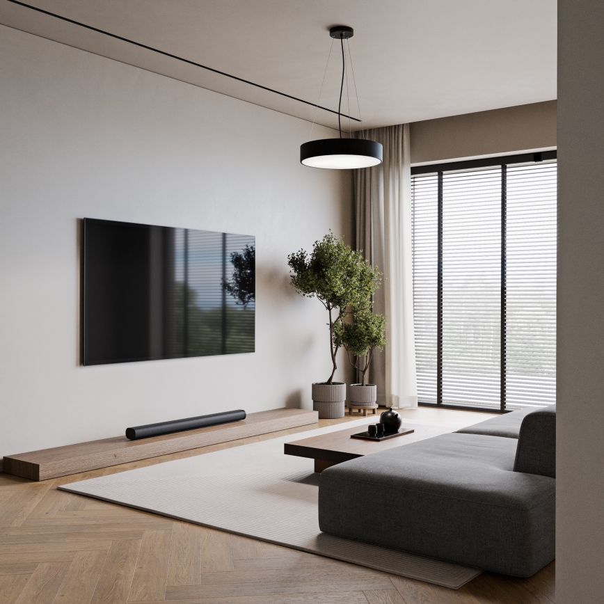 Candeeiro suspenso CLEO 3xE27/24W/230V diâmetro 40 cm preto