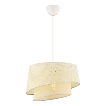 Candeeiro suspenso com cabo BARETTE 1xE27/60W/230V cor creme