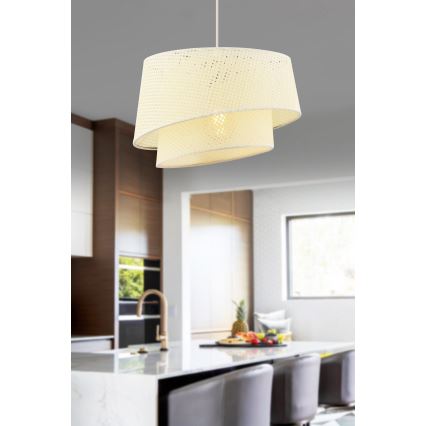 Candeeiro suspenso com cabo BARETTE 1xE27/60W/230V cor creme