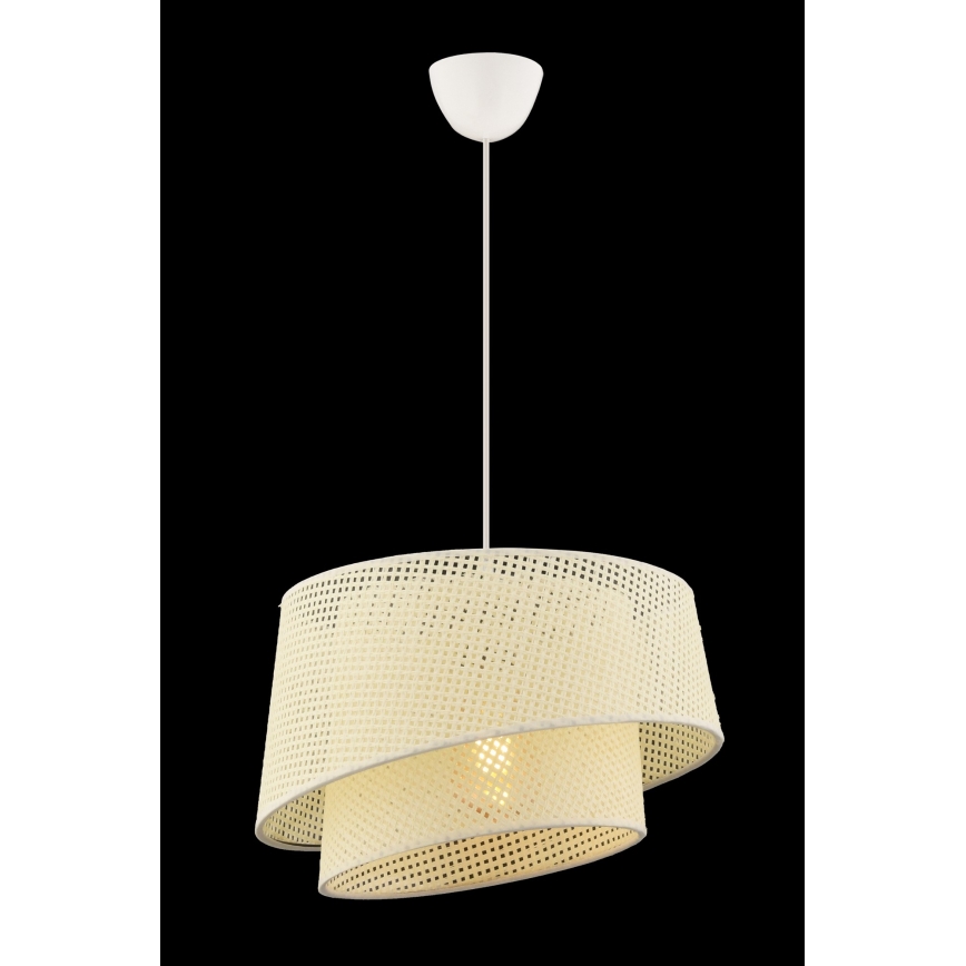 Candeeiro suspenso com cabo BARETTE 1xE27/60W/230V cor creme