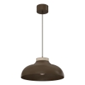 Candeeiro suspenso com cabo BASCA 1xE27/15W/230V castanho/bege