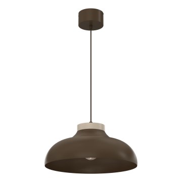 Candeeiro suspenso com cabo BASCA 1xE27/15W/230V castanho/bege