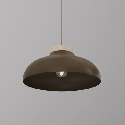 Candeeiro suspenso com cabo BASCA 1xE27/15W/230V castanho/bege