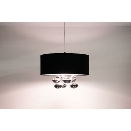 Candeeiro suspenso com cabo BUBBLE 1xE27/60W/230V Ø 40 cm preto