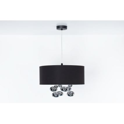 Candeeiro suspenso com cabo BUBBLE 1xE27/60W/230V Ø 40 cm preto