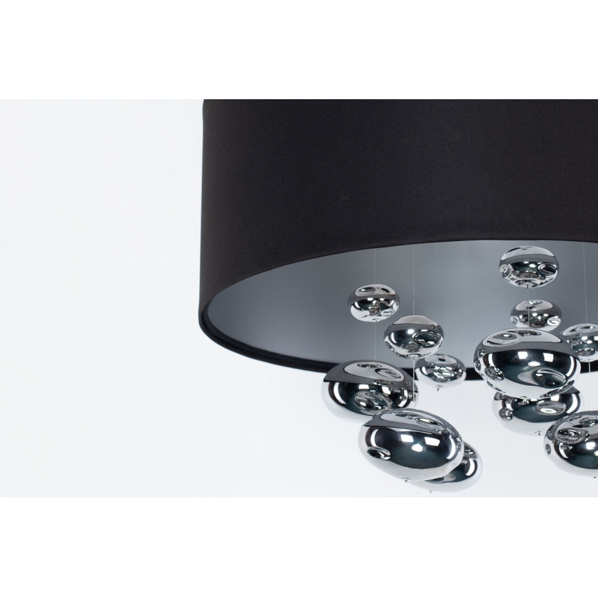 Candeeiro suspenso com cabo BUBBLE 1xE27/60W/230V Ø 40 cm preto