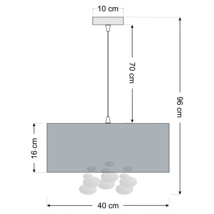 Candeeiro suspenso com cabo BUBBLE 1xE27/60W/230V Ø 40 cm preto