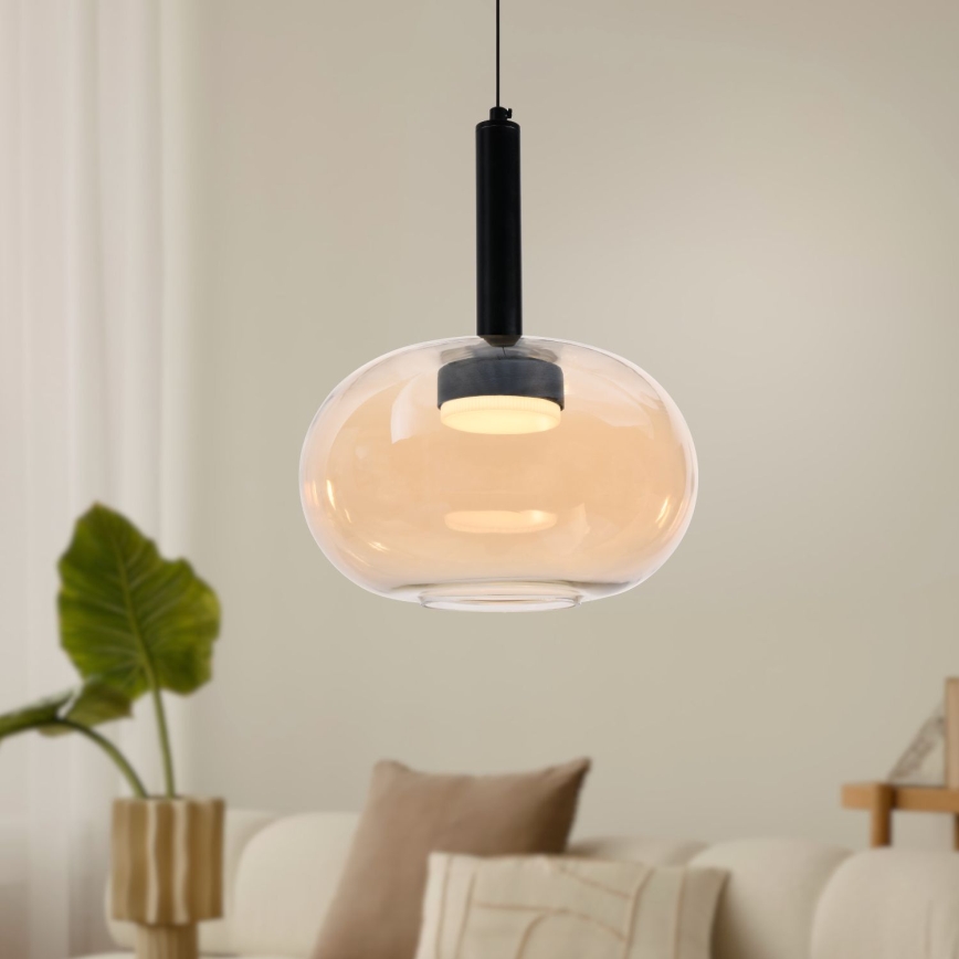 Candeeiro suspenso com cabo BUENO 1xGX53/9W/230V, diâmetro 25 cm, bege fumado