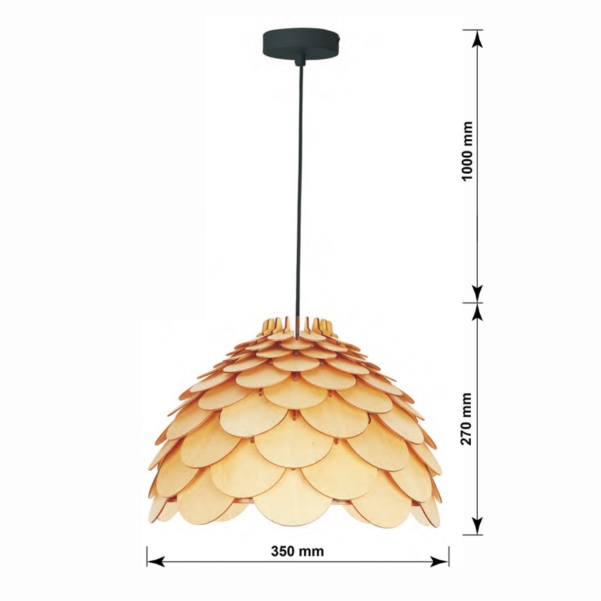 Candeeiro suspenso com cabo BURGO 1xE27/60W/230V diâmetro 35 cm