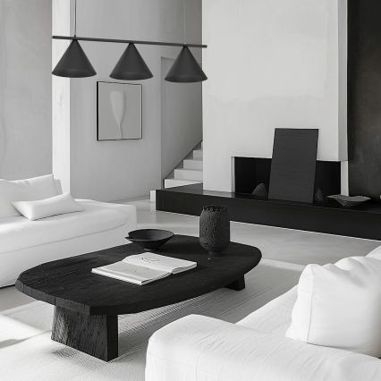 Candeeiro suspenso com cabo CAPITAL 3xGX53/15W/230V preto