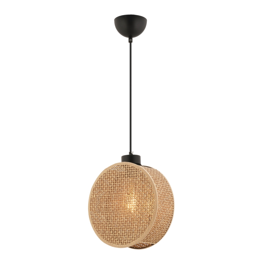 Candeeiro suspenso com cabo DRUM 1xE27/60W/230V castanho