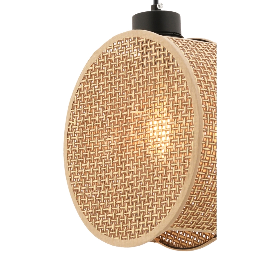 Candeeiro suspenso com cabo DRUM 1xE27/60W/230V castanho