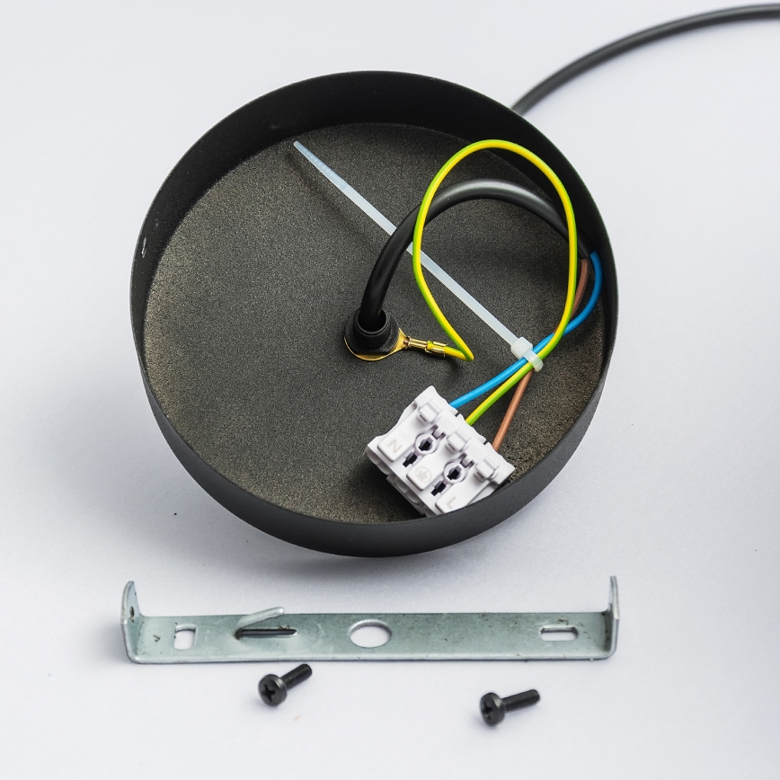 Candeeiro suspenso com cabo ECLIPSE 1xE27/15W/230V preto/branco