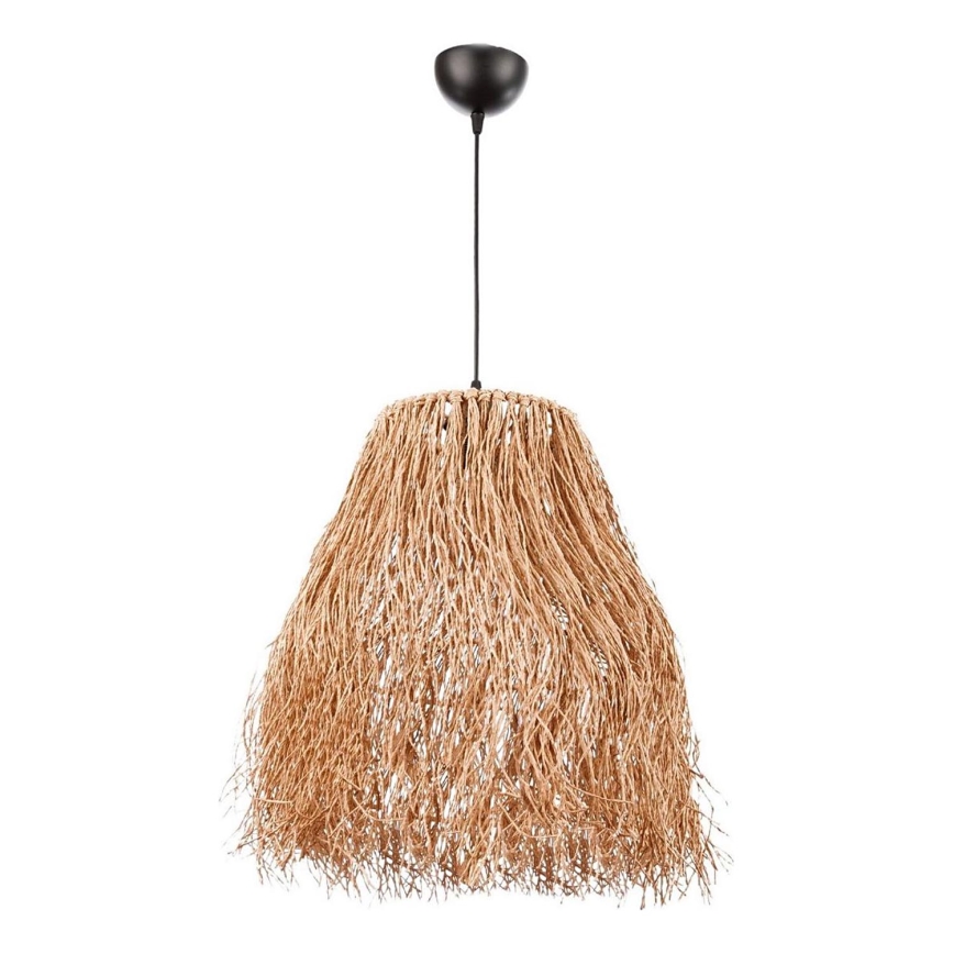 Candeeiro suspenso com cabo FRINGE 1xE27/40W/230V, cúpula em ráfia