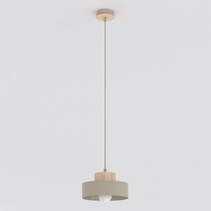 Candeeiro suspenso com cabo KIVI 1xE27/15W/230V bege