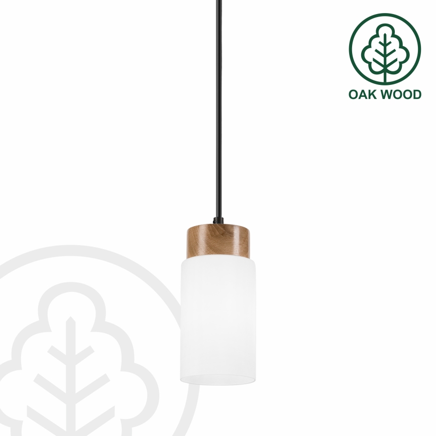 Candeeiro suspenso com cabo MARKUS 1xE27/15W/230V preto/carvalho