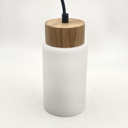 Candeeiro suspenso com cabo MARKUS 1xE27/15W/230V preto/carvalho