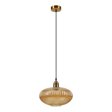 Candeeiro suspenso com cabo MILOU 1xE27/15W/230V dourado/bege fumê