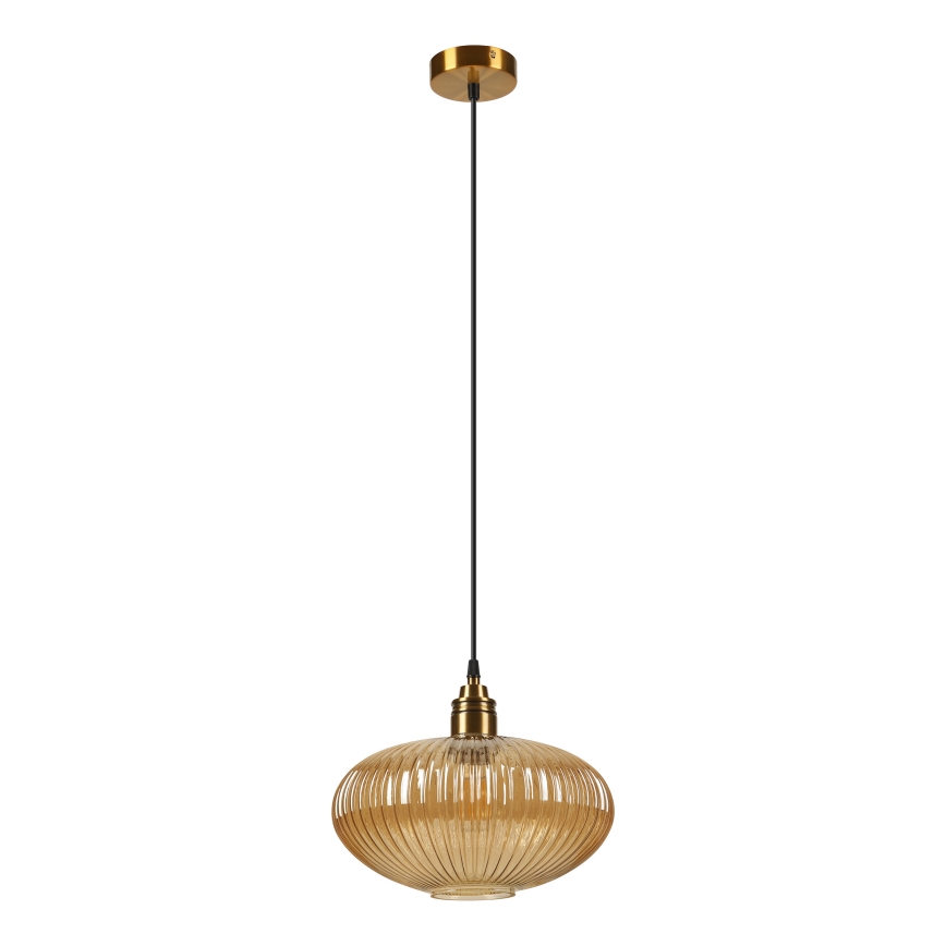 Candeeiro suspenso com cabo MILOU 1xE27/15W/230V dourado/bege fumê