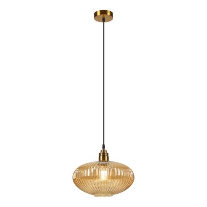 Candeeiro suspenso com cabo MILOU 1xE27/15W/230V dourado/bege fumê