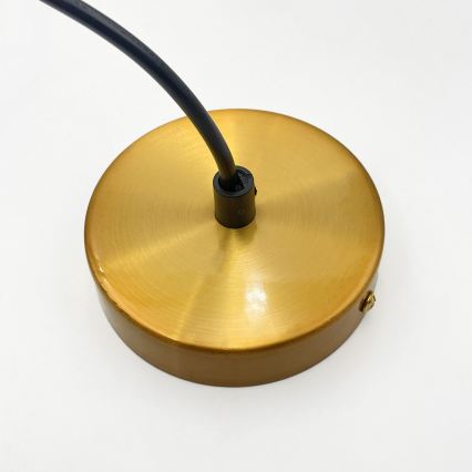 Candeeiro suspenso com cabo MILOU 1xE27/15W/230V dourado/bege fumê