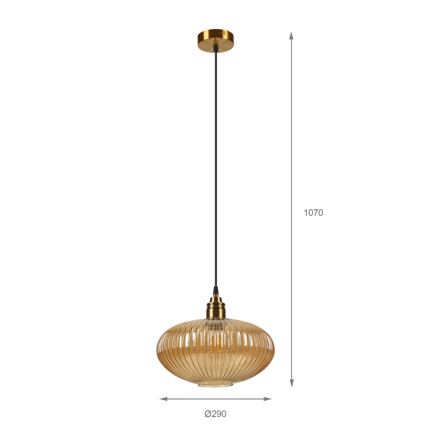Candeeiro suspenso com cabo MILOU 1xE27/15W/230V dourado/bege fumê