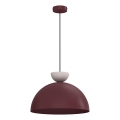 Candeeiro suspenso com cabo NEVIS 1xE27/15W/230V Ø 38 cm borgonha