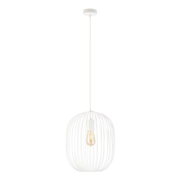 Candeeiro suspenso com cabo OVELLA 1xE27/15W/230V, diâmetro 34 cm, cor creme