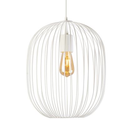 Candeeiro suspenso com cabo OVELLA 1xE27/15W/230V, diâmetro 34 cm, cor creme