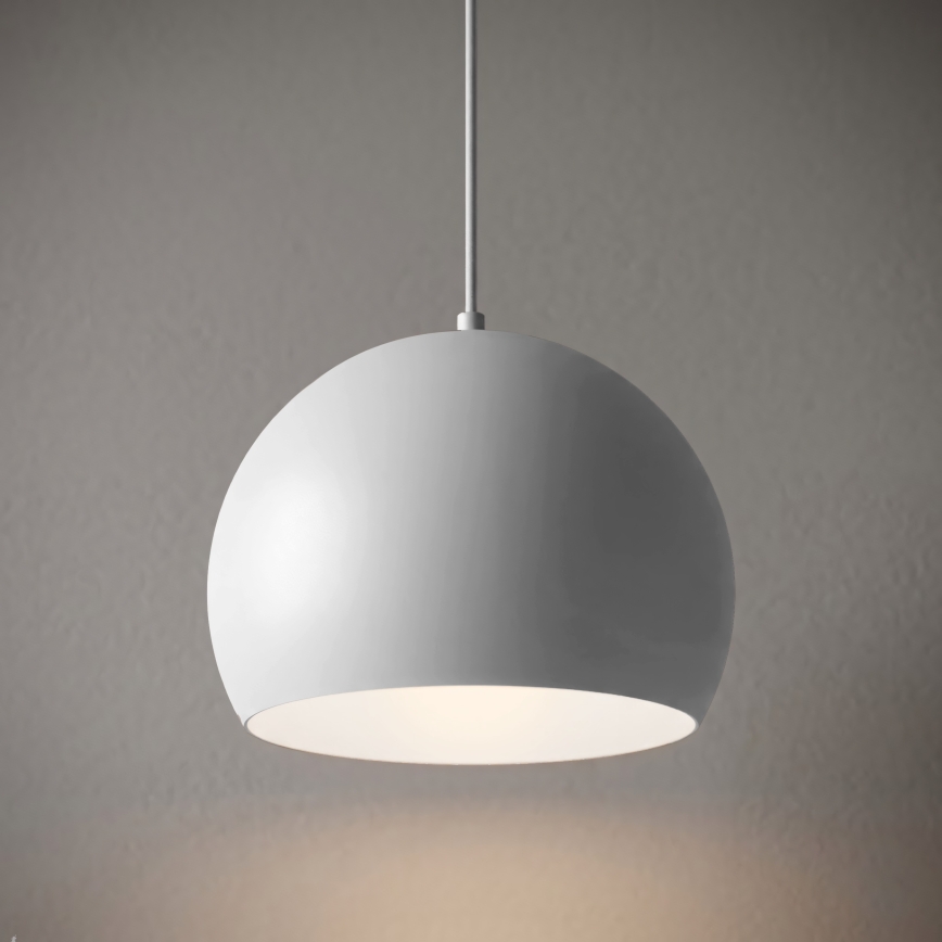 Candeeiro suspenso com cabo SOOL 1xE27/15W/230V Ø 27 cm branco
