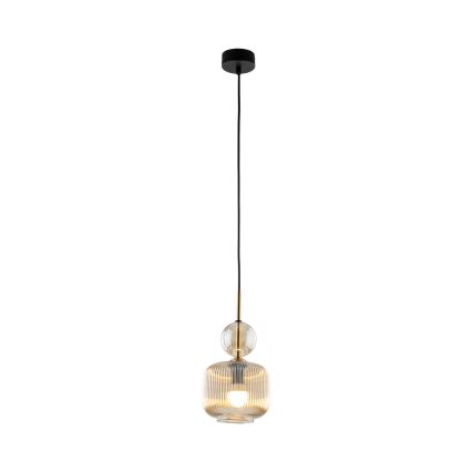 Candeeiro suspenso com cabo SOPHIA 1xE14/10W/230V preto/bege fumê