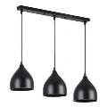 Candeeiro suspenso COMO 3xE27/60W/230V preto