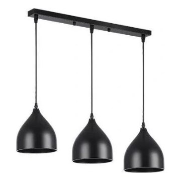 Candeeiro suspenso COMO 3xE27/60W/230V preto