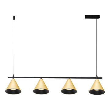 Candeeiro suspenso CONE 4xGU10/10W/230V dourado/preto