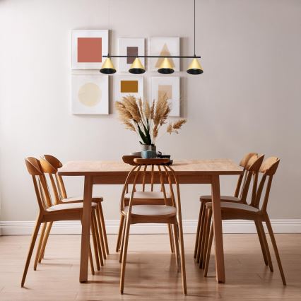 Candeeiro suspenso CONE 4xGU10/10W/230V dourado/preto