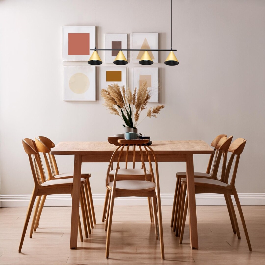 Candeeiro suspenso CONE 4xGU10/10W/230V dourado/preto