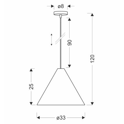 Candeeiro suspenso CONO com cabo 1xE27/40W/230V, folheado em mogno