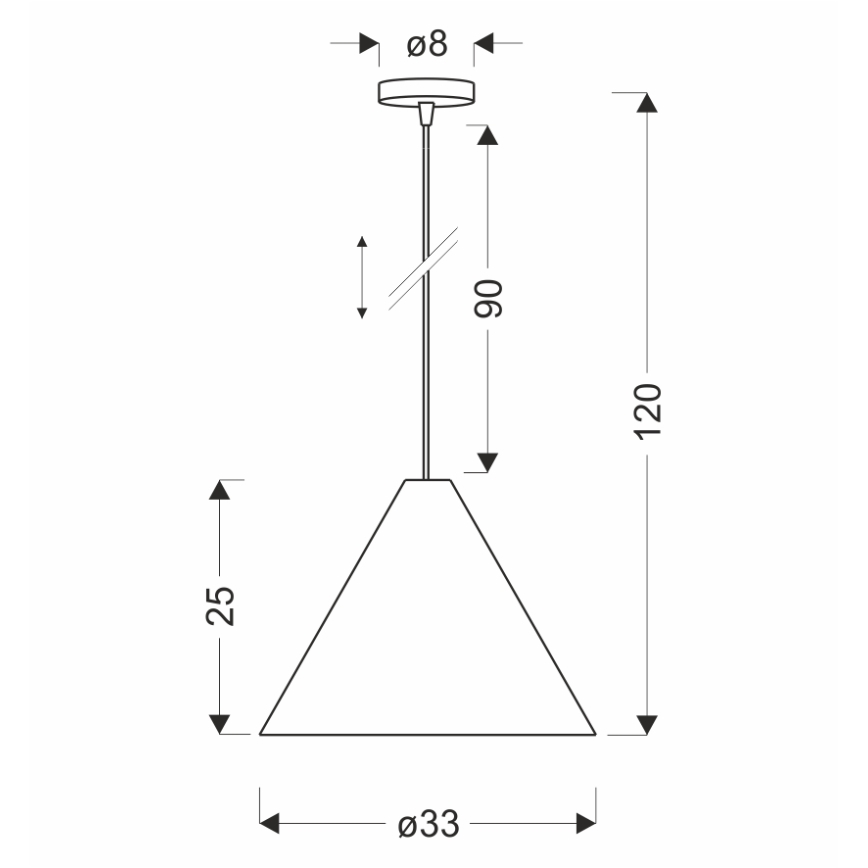 Candeeiro suspenso CONO com cabo 1xE27/40W/230V, folheado em mogno
