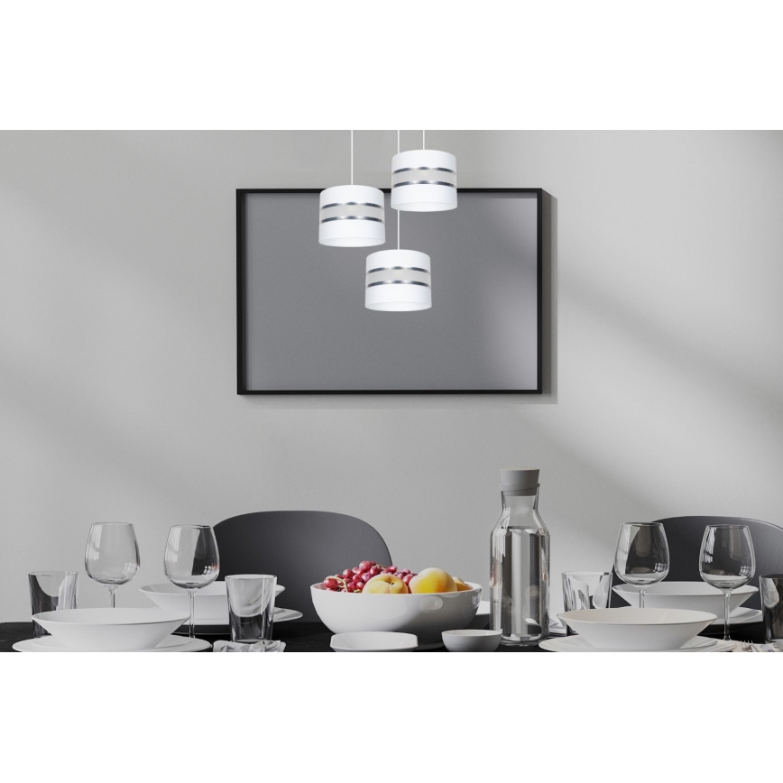 Candeeiro suspenso CORAL 3xE27/60W/230V branco/cromado mate diâmetro 45 cm