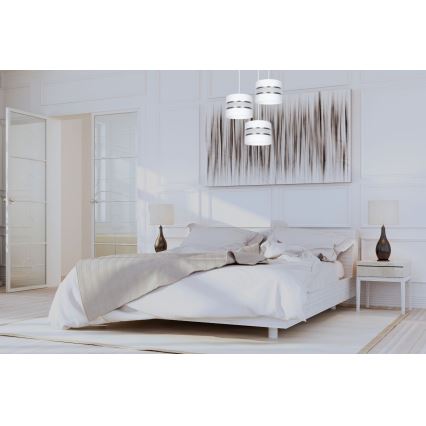 Candeeiro suspenso CORAL 3xE27/60W/230V branco/cromado mate diâmetro 45 cm