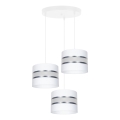 Candeeiro suspenso CORAL 3xE27/60W/230V branco/cromado mate diâmetro 45 cm