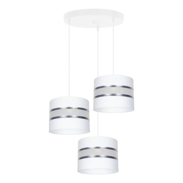 Candeeiro suspenso CORAL 3xE27/60W/230V branco/cromado mate diâmetro 45 cm