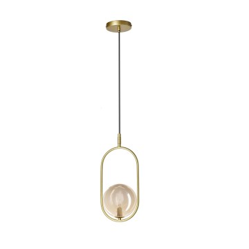 Candeeiro suspenso CORDEL 1xG9/28W/230V latão/fumado bege