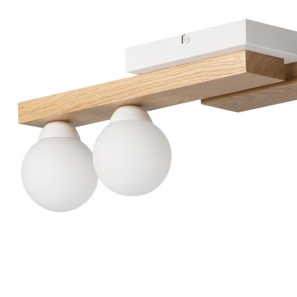 Candeeiro suspenso CORTINA 2xE27/15W/230V + 2xG9/5W/230V branco/carvalho