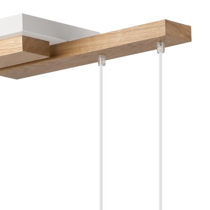 Candeeiro suspenso CORTINA 2xE27/15W/230V + 2xG9/5W/230V branco/carvalho