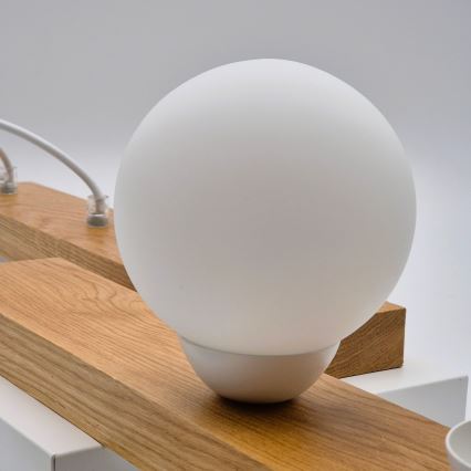 Candeeiro suspenso CORTINA 2xE27/15W/230V + 2xG9/5W/230V branco/carvalho